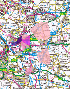 map of Rotherham showing ROAR's activities